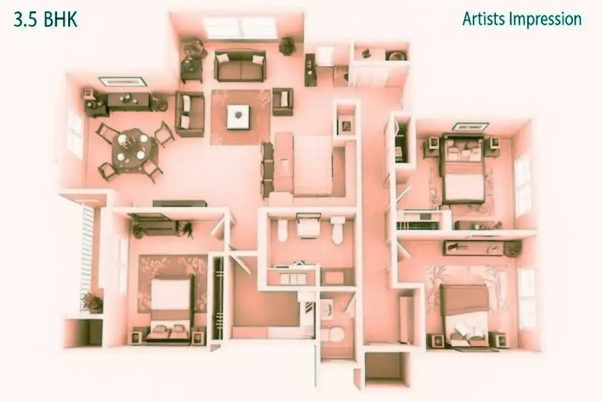 3.5 BHK Floor Plan