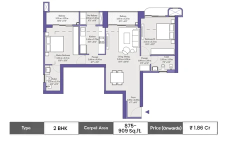 2 BHK Floor Plan