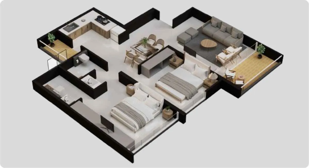 2 BHK Floor Plan