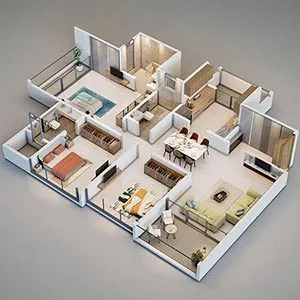 2 BHK Floor Plan