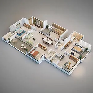 3 BHK Floor Plan